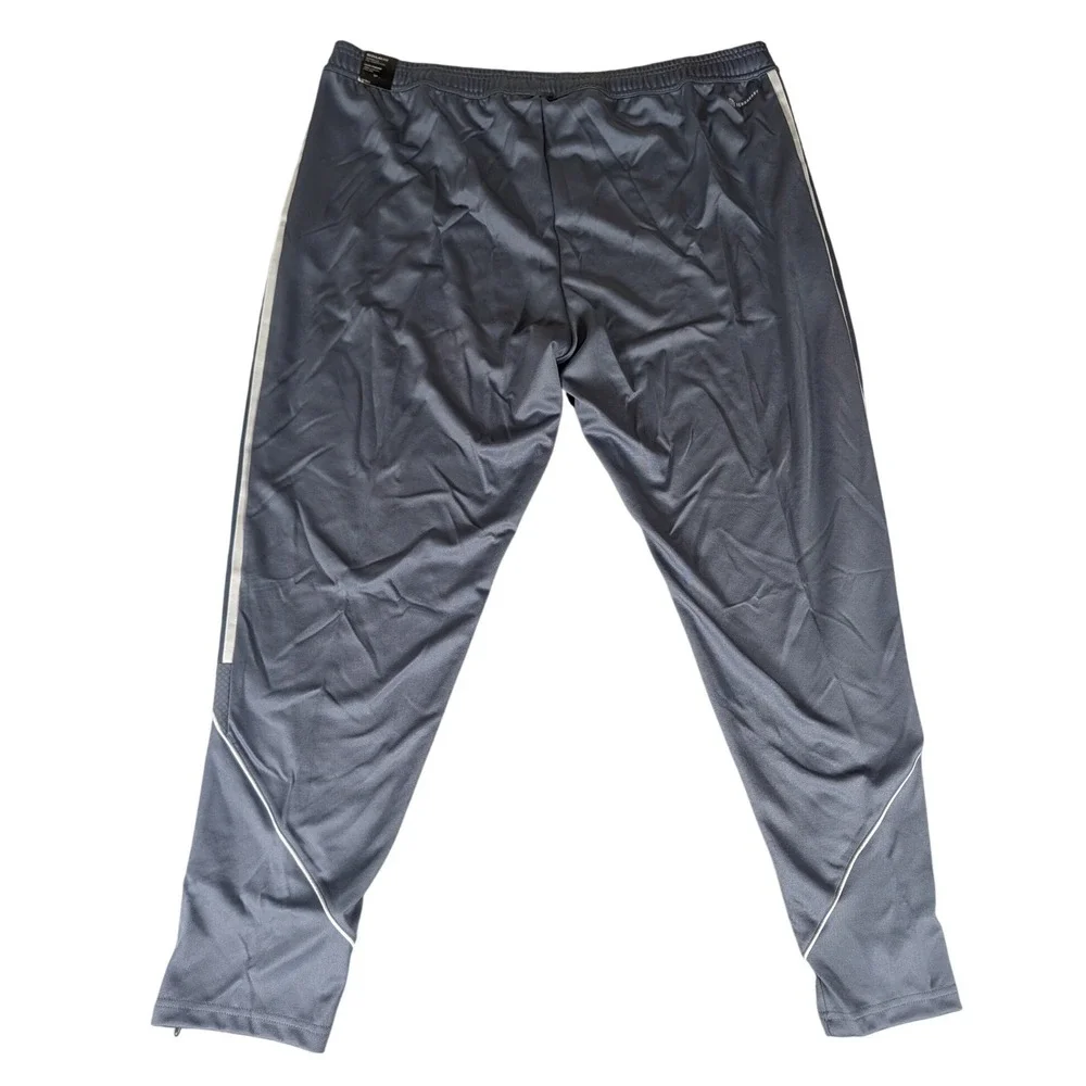 Adidas‎ Aeroready Grey White Striped Track Pants Mens Athletic Activewear New